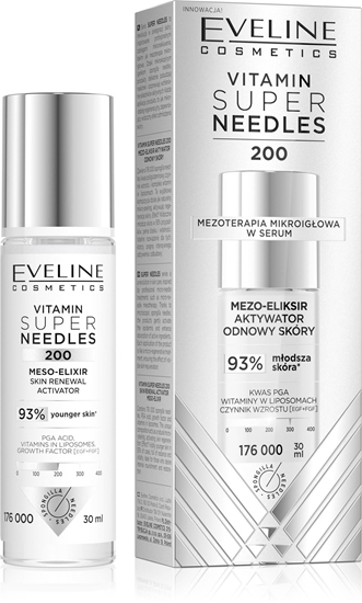Picture of EVELINE Vitamin Super Needles 200 Mezo-eliksir aktywator odnowy skóry 30 ml