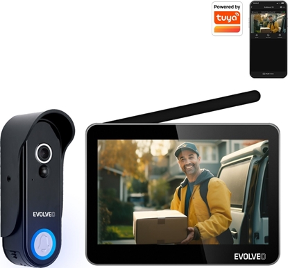Picture of EVOLVEO DoorPhone W7, Sada domácího bezdrátového videotelefonu s WiFi erný monitor