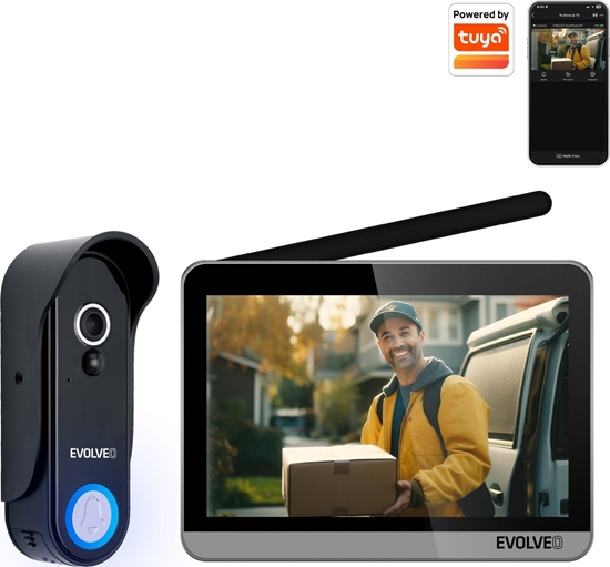 Picture of EVOLVEO DoorPhone W7, Sada domácího bezdrátového videotelefonu s WiFi erný stíbrný monitor