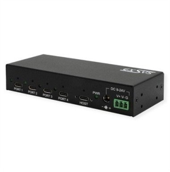 Picture of EX-12294HMS 4-portowy metalowy koncentrator USB 3.2 4x C