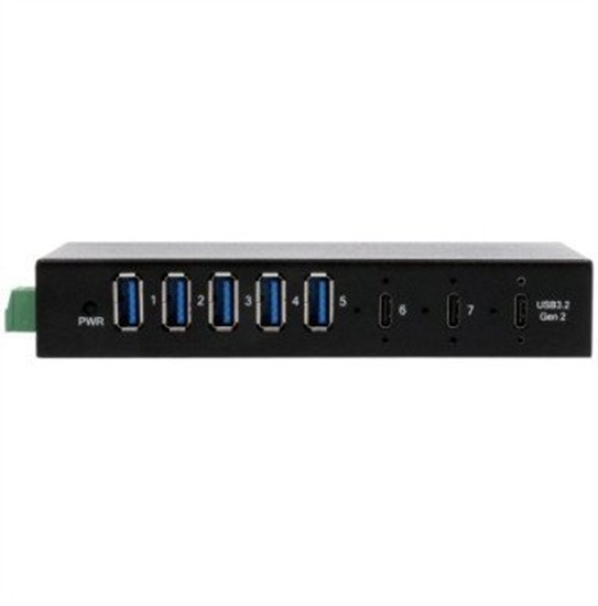 Изображение EX-12297HMS 7-portowy metalowy HUB USB 3.2 Gen 2x1 z 2 portami USB-C i 5 portami USB-A 3.2 Gen 1