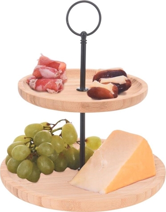 Изображение Excellent Houseware Patera 2-pitrowa na ciastka ciasto drewniana uniwersalny