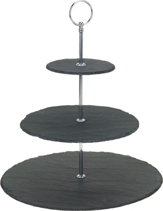 Изображение Excellent Houseware Patera 3-pitrowa na ciastka ciasto owoce KAMIENNA uniwersalny