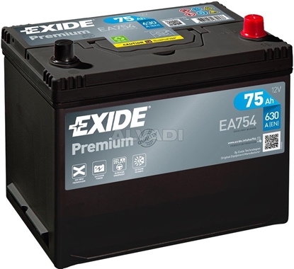 Picture of EXIDE Premium EA754 75Ah 630A (EN) 12V akumuliatorius