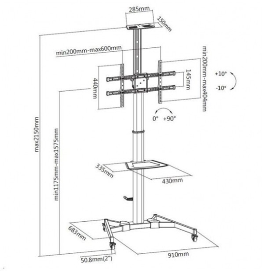 Picture of Exkluzivní mobilní stojan na televize Fiber Novelty FN5000 - drák