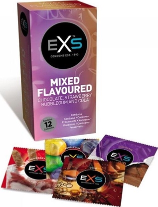 Attēls no EXS EXS_Mixed Flavoured Condoms smakowe prezerwatywy 12szt.