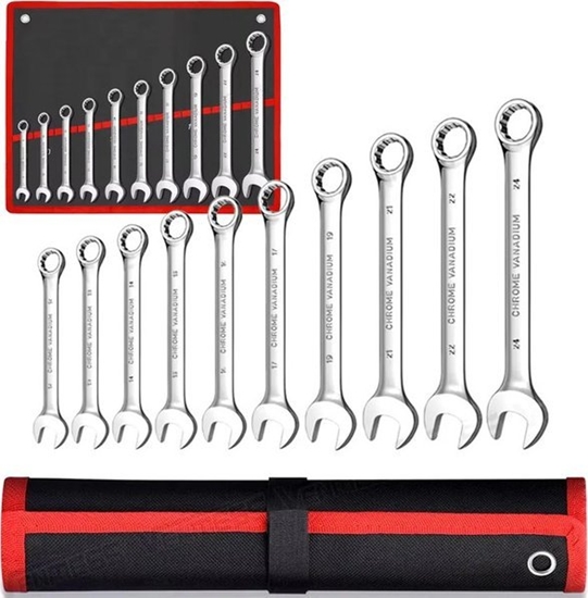 Picture of Extralink | Zestaw kluczy pasko-oczkowych | 10 el. klucze paskie oczkowe etui 8-24 mm