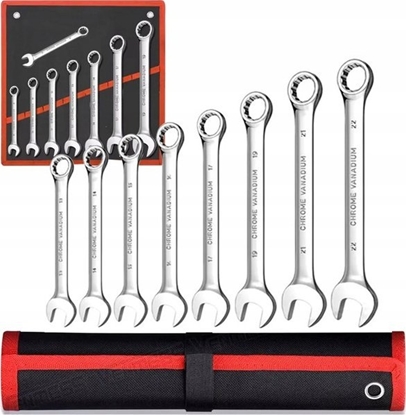 Picture of Extralink | Zestaw kluczy pasko-oczkowych | 8 el. klucze paskie oczkowe etui 8-22 mm