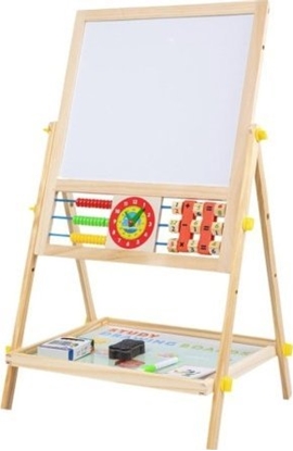 Attēls no ExtraLink EXTRALINK TOYS DWUSTRONNA TABLICA DLA DZIECI KREDOWA MAGNETYCZNA SUCHOCIERALNA LICZYDO ZEGAR