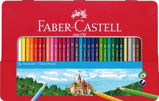 Изображение Faber-Castell Zestaw 36 kolorowych oówków w metalowym etui