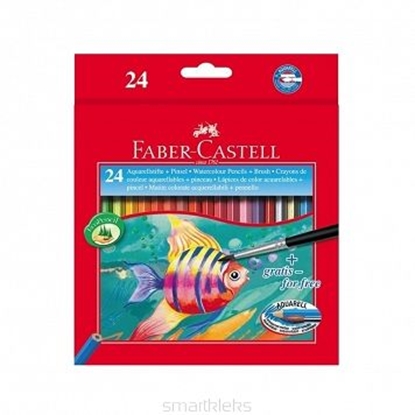 Attēls no Faber-Castell Kredki Akwarelowe Z Pdzelkiem 24 Kolory Rybka Opakowanie Kartonowe Faber-Castell (114425 FC)