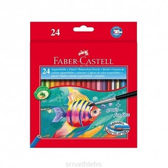 Picture of Faber-Castell Kredki Akwarelowe Z Pdzelkiem 24 Kolory Rybka Opakowanie Kartonowe Faber-Castell (114425 FC)