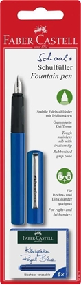 Attēls no Faber-Castell PIÓRO WIECZNE FABER-CASTELL SZKOLNE NIEBIESKIE + 6 NABOI