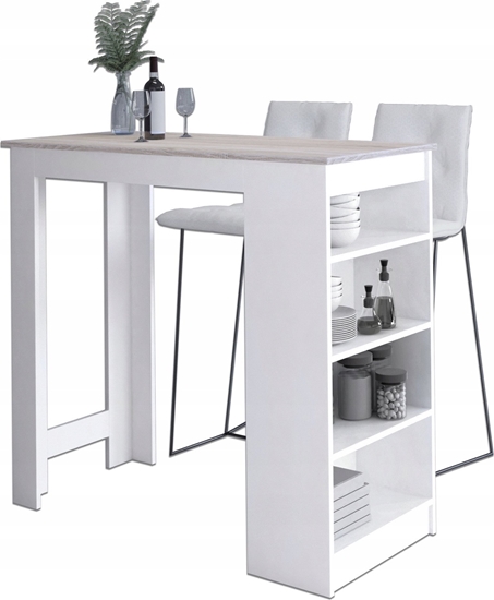 Picture of Fabryka Mebli Akord Stolik barowy pod hoker 115 cm - biay blat db sonoma