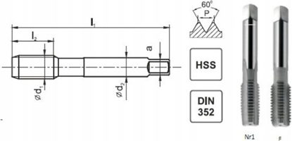 Attēls no Fanar GWINTOWNIK UNF  3/8-24 DIN-2181/2 (2B) HSS