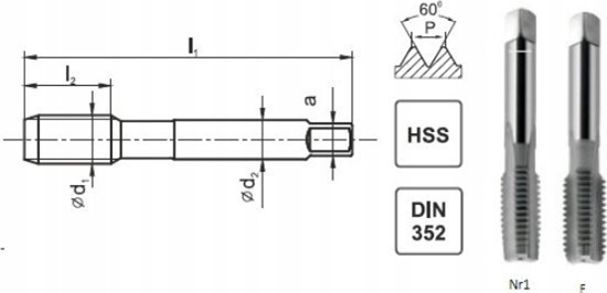 Picture of Fanar GWINTOWNIK UNF  3/8-24 DIN-2181/2 (2B) HSS