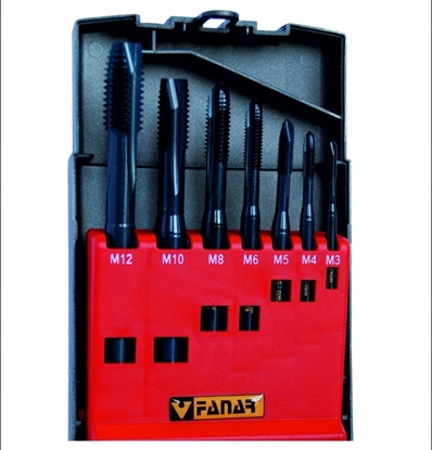 Attēls no Fanar GWINTOWNIKI ZESTAW M3-M12 DIN-371C/DIN-376C R40 (6H) HSSE OX CZP-8 OPTI - Z2-085015-0000