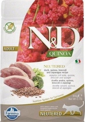 Attēls no Farmina FARMINA N&D CAT QUINOA DUCK,BROCOLLI&ASPARAGUS NEUTERED ADULT 300g