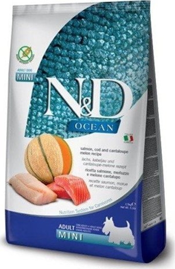 Picture of Farmina FARMINA N&D OCEAN DOG SALMON, COD & CANTALOUPE MELON ADULT MINI 2,5kg