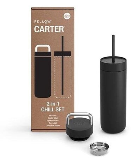 Picture of Fellow - Carter Chill Set 2 w 1 - Kubek termiczny + 2 nakrtki - Czarny 591 ml
