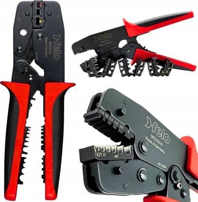 Picture of Felo Zaciskarka do tulejek kablowych 0,10 - 16 mm2 z 3 wymiennymi szczkami