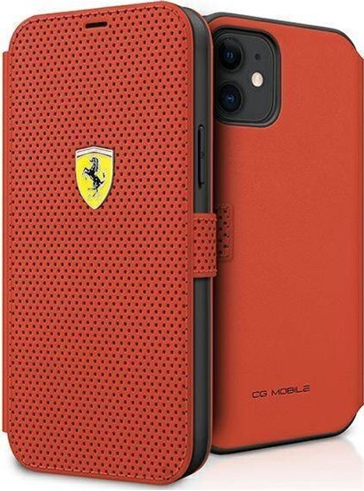 Picture of Ferrari Ferrari FESPEFLBKP12SRE iPhone 12 mini 5,4" czerwony/red book On Track Perforated