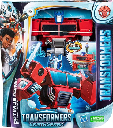 Attēls no Figurka Hasbro PROMO Transformers EarthSpark Spin Changer Optimus Prime i Robby Malto F7663 HASBRO