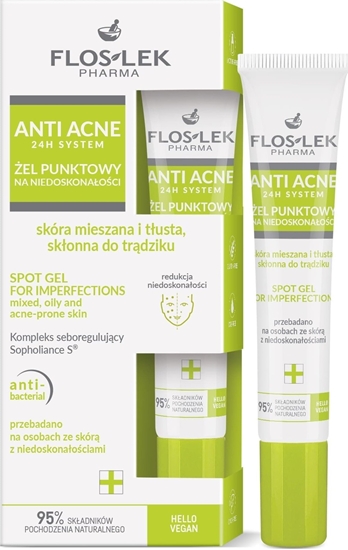 Picture of Floslek FLOSLEK ANTI ACNE el punktowy na niedoskonaoci do skóry mieszanej, tustej i skonnej do trdziku 20 ml