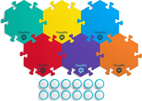 Picture of FluentPet - Connect Key Vocab Expansion Kit - zestaw 12 przycisków z piankowymi matami oraz naklejkami do komunikacji z psem / kotem do systemu Connect