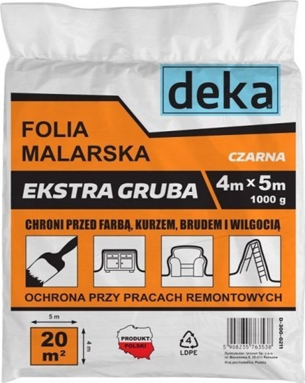 Picture of Folia malarska Deka FOLIA MALARSKA EXTRA GRUBA CZARNA 4*5M 1000G