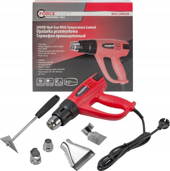 Picture of Forcekraft Opalarka elektryczna z dyszami (230V, 50/60Hz, 2000W, 60/350/600stopni, 50/300/500l/min)