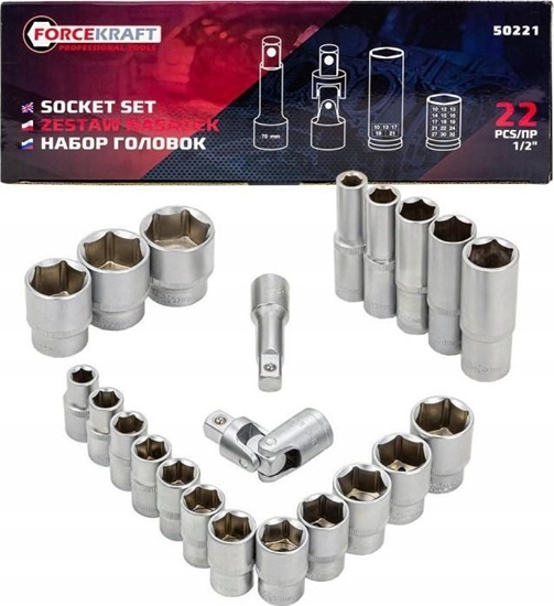 Picture of Forcekraft Zestaw nasadek 1/2" 22el. (6-ktnych)