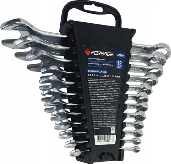 Изображение Forsage Komplet kluczy pasko-oczkowych 12el. 6 -14, 17,19, 22mm