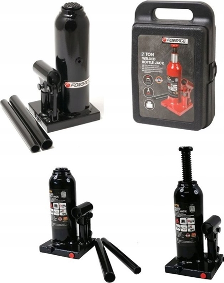 Изображение Forsage Lewarek hydrauliczny 2t z zaworem (h min 150mm, h max 278mm, waga 2,6 kg) w walizce