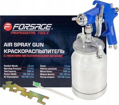 Изображение Forsage Pistolet lakierniczy z dolnym metalowym zbiornikiem (zbiornik 1000ml, dysza 1,8mm)