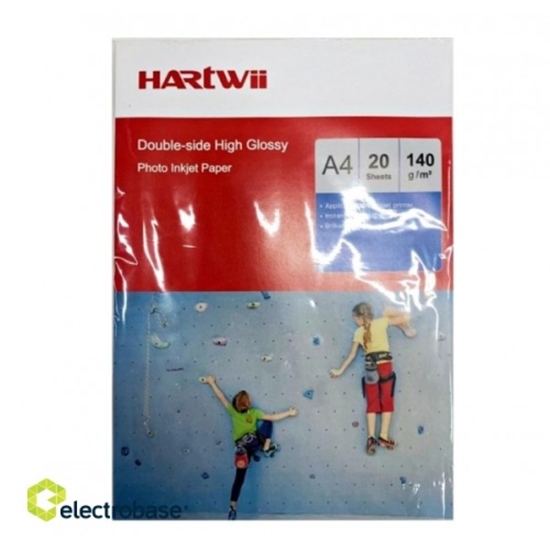 Изображение Fotopapīrs Hartwii, A4, 140g/m2, glancēts, divpusīgs, 20 loksnes