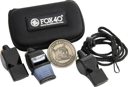Picture of Fox40 Zestaw sdziowski 3 gwizdki+etui czarny 110 (6906-0500)