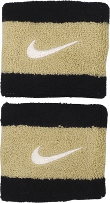 Attēls no Frotki na nadgarstek Nike Swoosh Wristbands 2 szt. czarno-zote N0001565055OS