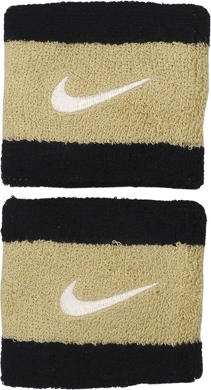 Picture of Frotki na nadgarstek Nike Swoosh Wristbands 2 szt. czarno-zote N0001565055OS