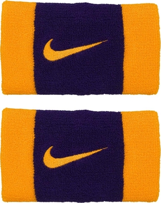 Attēls no Frotki na nadgarstki Nike Swoosh Doublewide Wristbands fioletowo-óte N0001586730