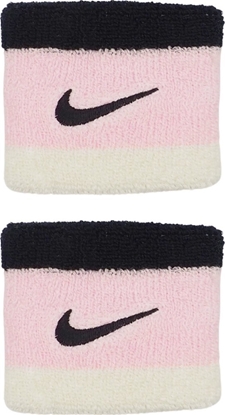 Attēls no Frotki na nadgarstki Nike Swoosh Wristbands 2 szt. czarno-róowo-biae N0001565641