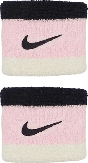 Picture of Frotki na nadgarstki Nike Swoosh Wristbands 2 szt. czarno-róowo-biae N0001565641