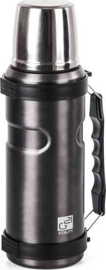 Picture of G21 Thermos bottle G21 for drinks, 1000ml, steel gray with handle