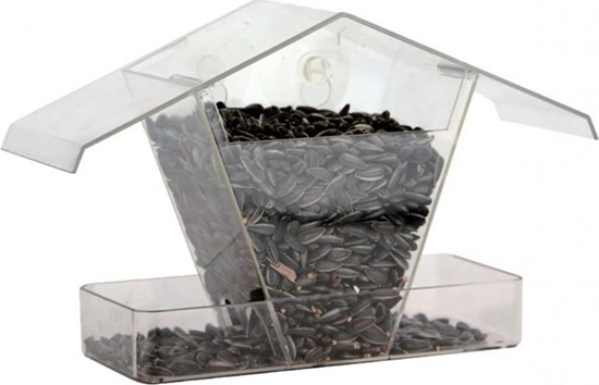 Picture of Garden&Fun Karmnik dla ptaków na okno/szyb, przezroczysty, akrylowy, 24x9x15cm, z przyssawkami