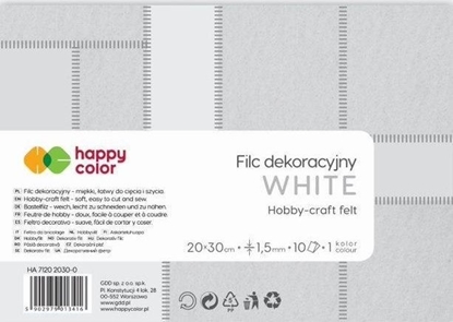 Picture of GDD Filc dekoracyjny biay 10szt HAPPY COLOR