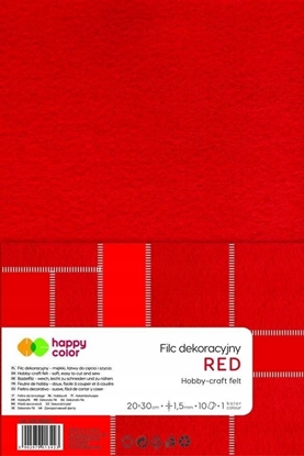 Изображение GDD Filc dekoracyjny czerwony 10szt HAPPY COLOR