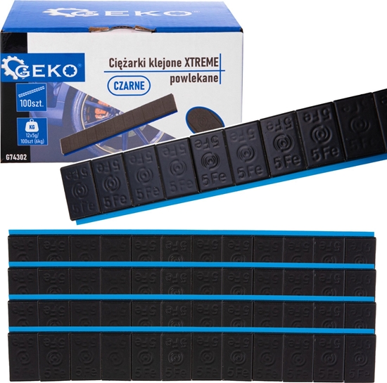 Picture of Geko Ciarki klejone XTREME powlekane czarne 12x5g  zestaw 100 pasków (6kg) (4)