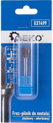Picture of Geko Frez-pilnik do metalu z wglika wolframu 12x12mm trzpie 6mm (stokowy odwrócony) (300)