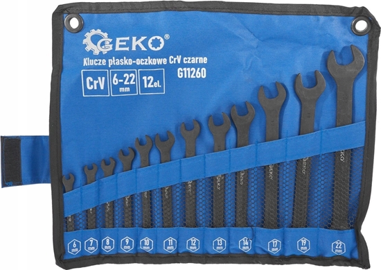 Picture of Geko Klucze pasko-oczkowe CRV-czarne 6-22mm 12el. (20)