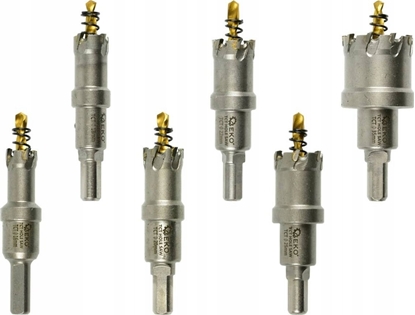 Изображение Geko Kpl. otwornic widiowych do metalu z wiertem tytanowym 6szt. 16-35mm (16)